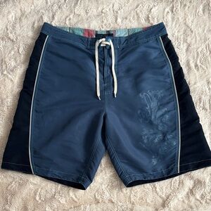 Tommy Hilfiger Blue and Navy Swim Board Shorts Size 38
